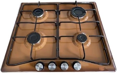 Piano cottura KUMTEL da Incasso a Gas 4 fuochi 60 cm colore acciaio marrone Cod: KO-410BF