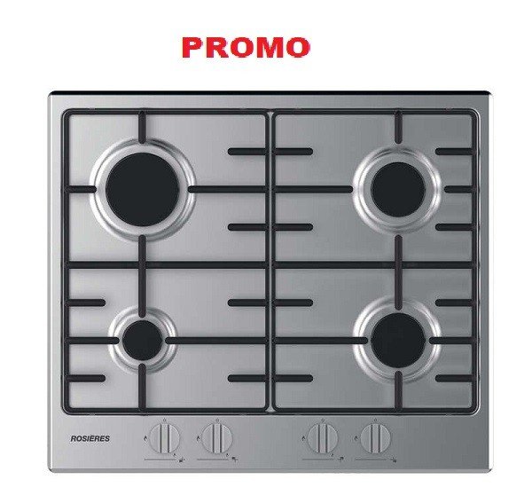 Piano Cottura ROSIERES a Gas 4 Fuochi Gas 60 cm Colore Acciaio Inox cod: RHW6BRK3X / 1