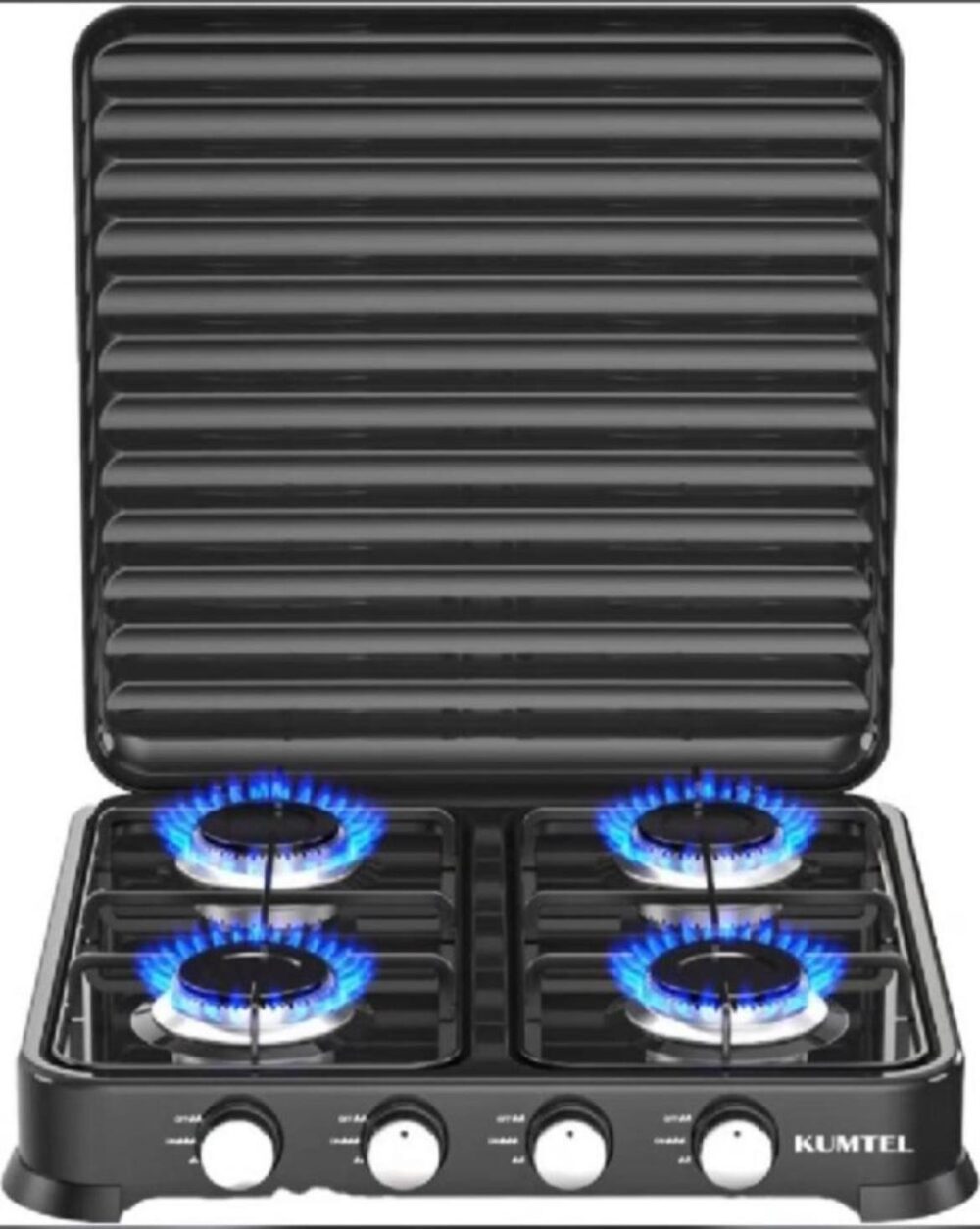 Fornello 4 fuochi gas nero Kumtell HGCL-1010B