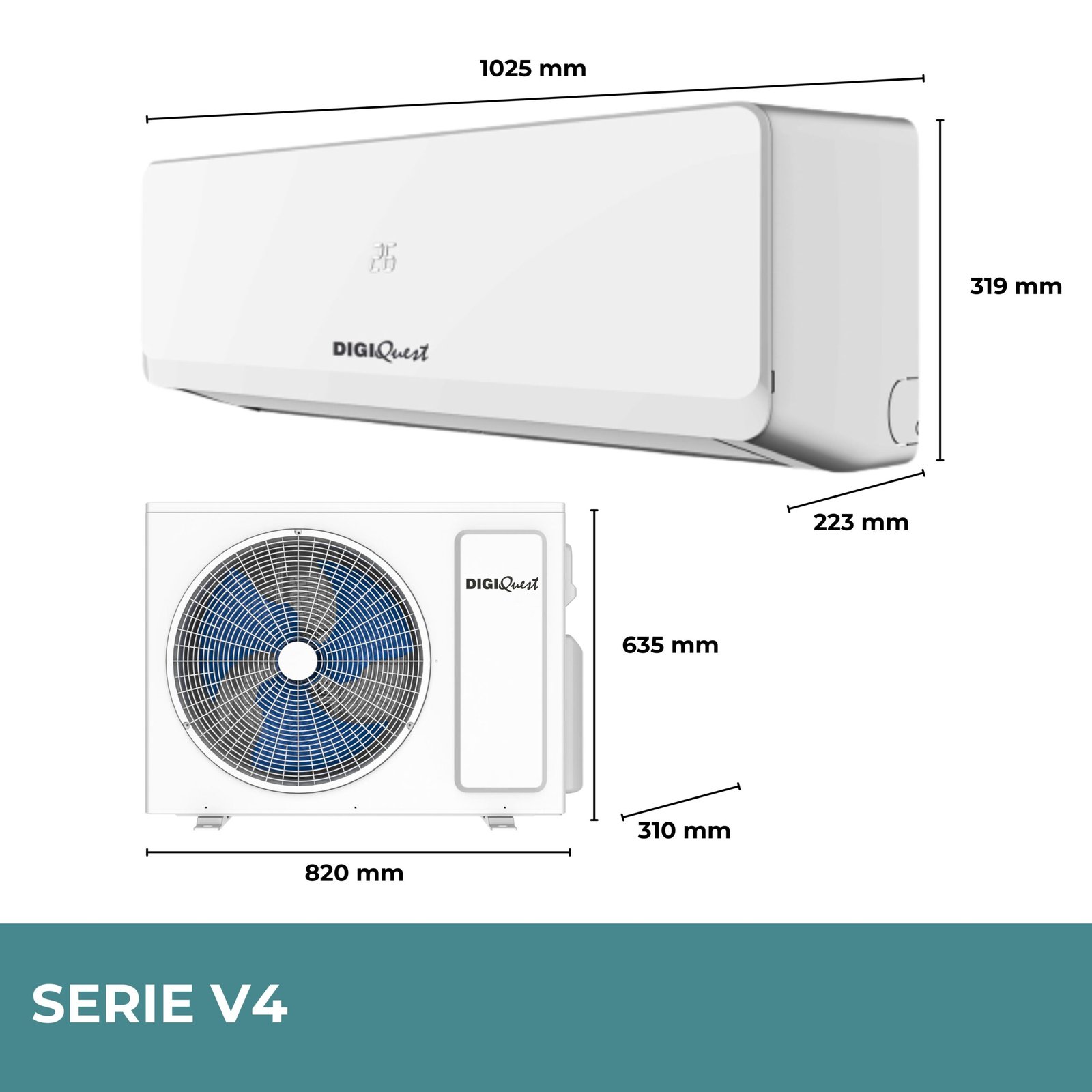 Climatizzatore DIGIQUEST Fisso MonoSplit Potenza 24000 BTU V4 Classe A++ / A+ Inverter WI-FI cod: CLIMA00059 - Image 2