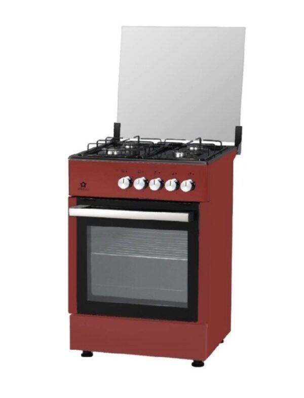 Cucina STAYLUX 4 Fuochi a Gas Forno a Gas Classe A NO ACC. ELETTRICA 60 x 60 cm Colore Nero/Bordeaux cod: LF66GG-40F BLACK/BURGUNDY