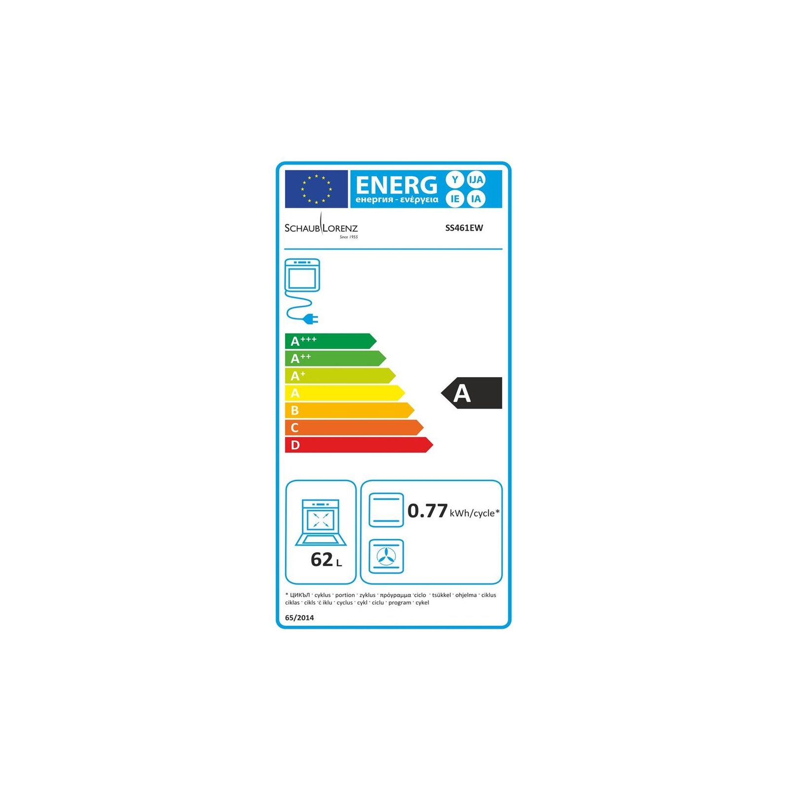 Cucina SCHAUB LORENZ 4 Fuochi a Gas Forno elettrico multifunzione Classe A Dimensioni 60 x 60 cm Colore Bianco cod: SS461EW - Image 3