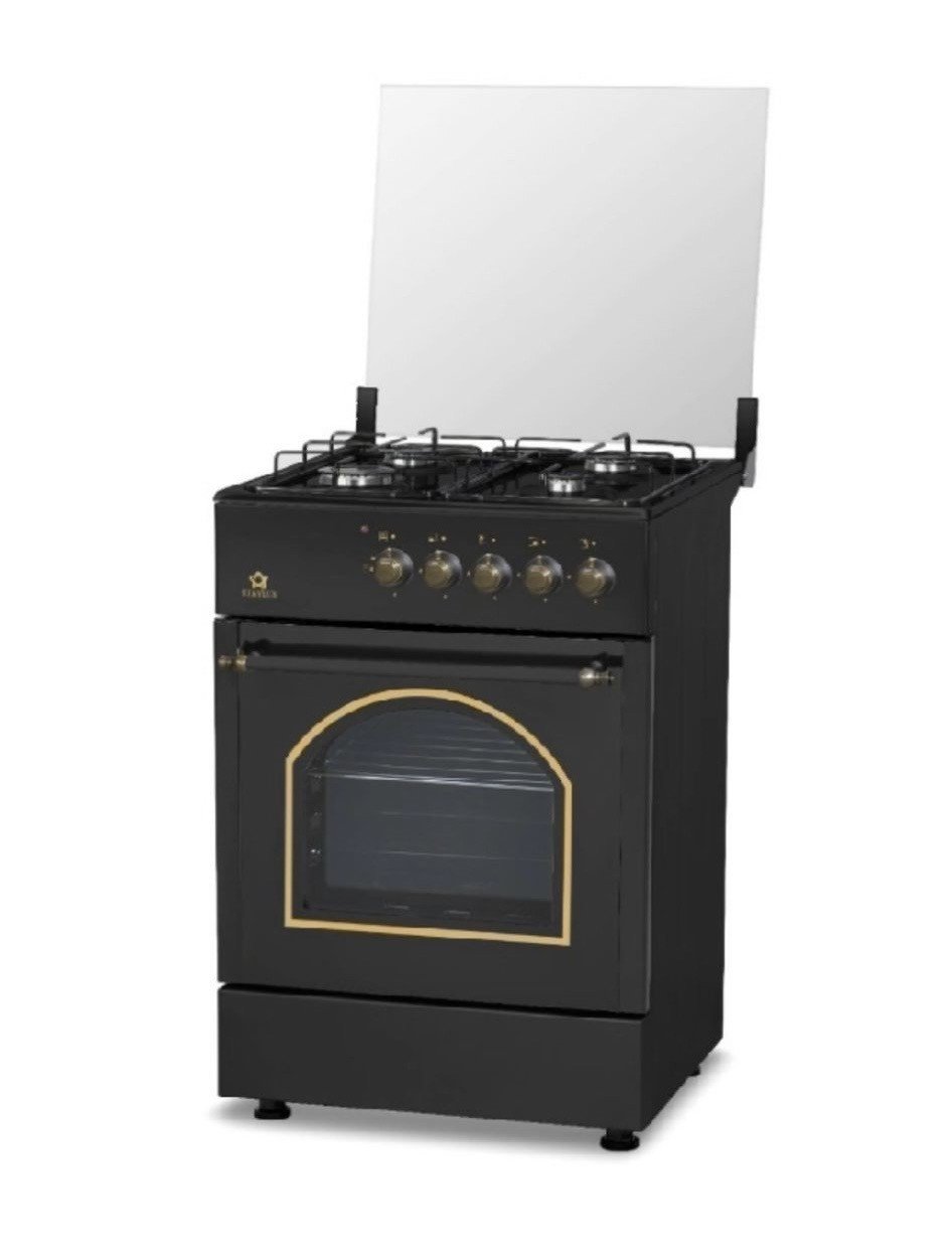 Cucina STAYLUX 4 Fuochi a Gas Forno Elettrico Classe A NO ACC. ELETTRICA 60×60 cm Colore Nero Rustico cod: LF663S-40F BLACK/RUSTIC