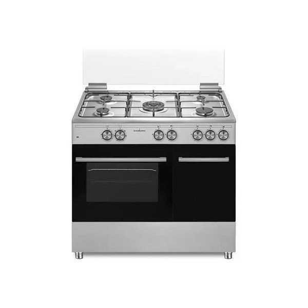 Cucina Elettrica SCHAUB LORENZ 5 Fuochi a Gas Forno a gas ventilato Classe A Dimensioni 90 x 60 cm Colore Inox cod: SS590GVEX