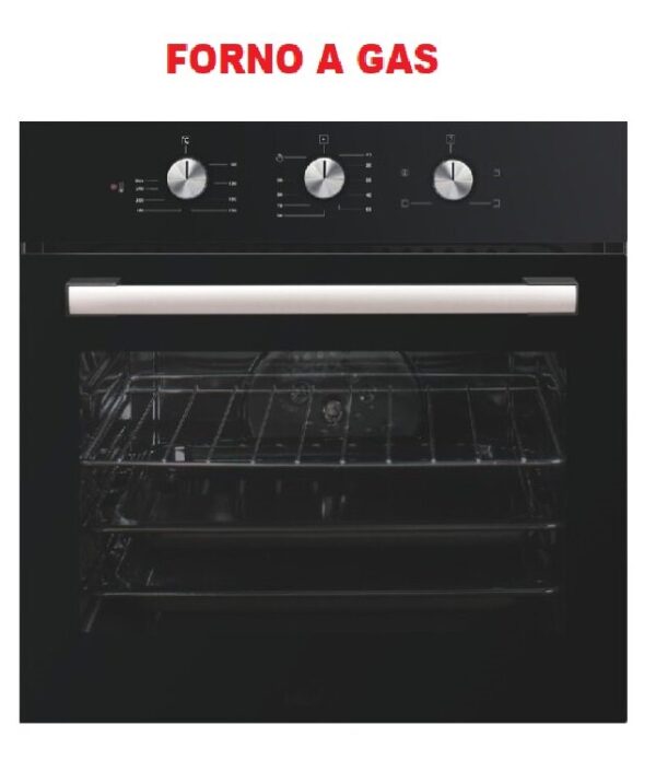 Forno Da Incasso STAYLUX 61 Litri a GAS 4 Funzioni colore Inox/Nero Cod: A6-GGF NERO/GAS