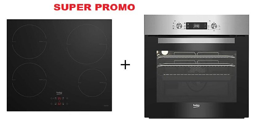 Set Forno Elettrico BEKO da incasso 6 funzioni + Piano cottura ad induzione 60 cm Cod: BSE830X