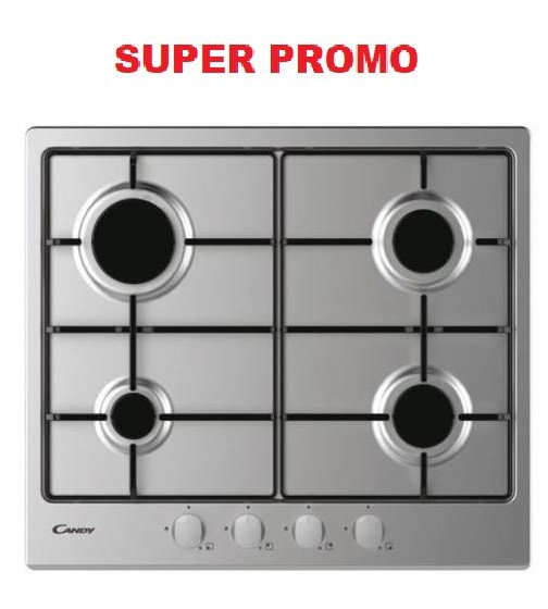 Piano Cottura CANDY a Gas 4 Fuochi 60 cm Colore Acciaio cod: CDOY6GRX