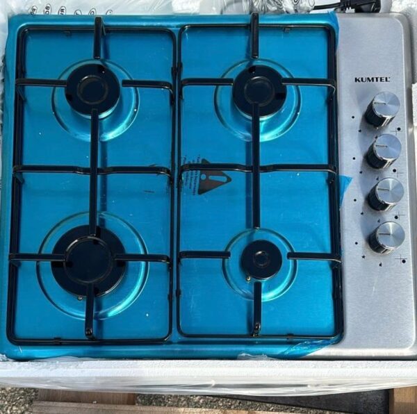 Piano cottura KUMTEL da appoggio a Gas 4 fuochi 60 cm colore acciaio Inox Cod: KO-430F INOX