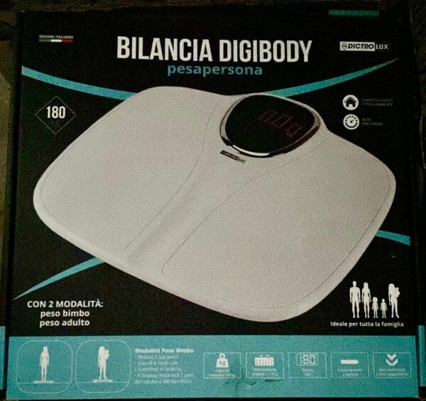 Bilancia Pesapersone DICTROLUX “DIGIBODY” display Lcd Max 180KG cod: 580024
