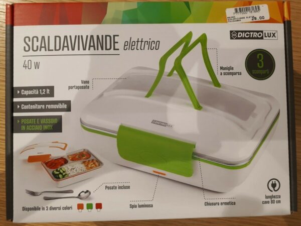 Scaldavivande Dictrolux Lunch box 40W capacità 1,2 Lt. Cod. 881800